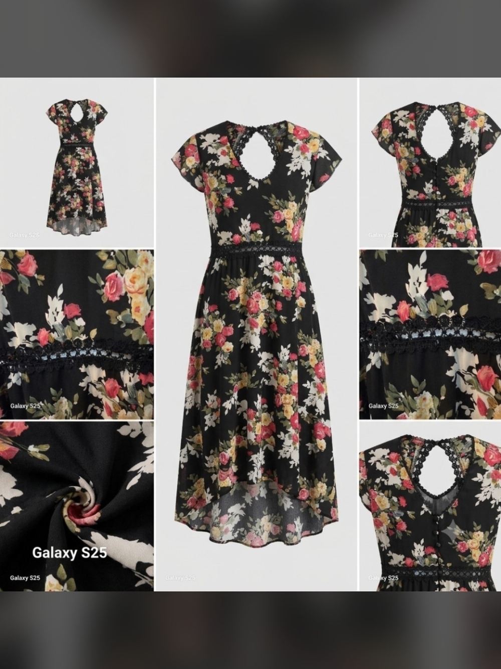 Glamour & Rocker Chic" Floral Dress – Size US M.US -12
